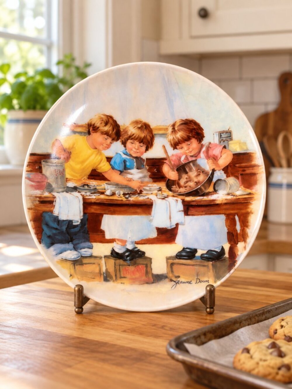 Vintage Knowles The Taste Test Children Baking Plate Jeanne Down 1994